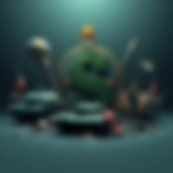 A dollar sign surrounded by military symbols like a tank and a soldier, illustrating the connection between the USD and military backing.