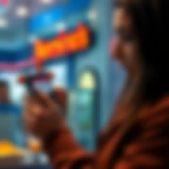 A surprised customer looking at their phone displaying a refund notification from Domino's