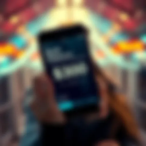 Individual looking surprised while checking a smartphone displaying a large bank balance