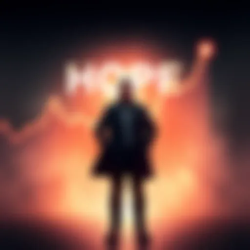 A person standing confidently with a digital chart showing upward trends, symbolizing hope in tough economic times with focus on DOT investment.