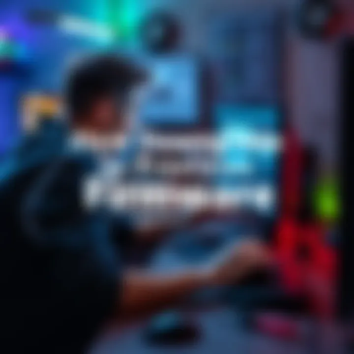 A user working on a computer to downgrade firmware, with on-screen instructions visible, tools like a screwdriver nearby.