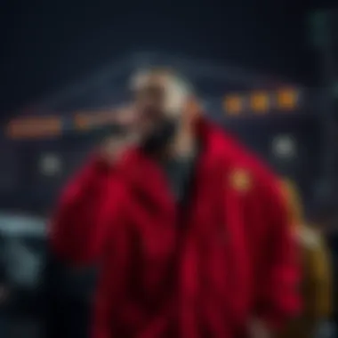 Drake performing in his Iceman music video with Bitcoin visuals and featuring Shane Gillis and his children