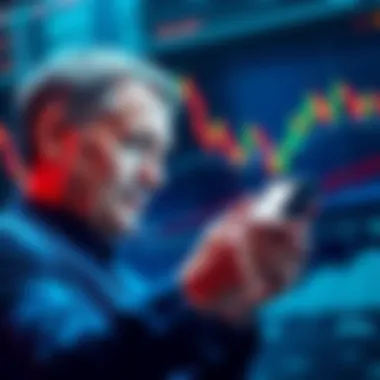 DTCC Leader Retweets LINK Marine The head of DTCC sharing a tweet from LINK Marine on a smartphone, with financial charts in the background