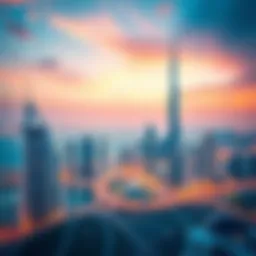 Cryptocurrency regulations in Dubai A view of Dubai's skyline with cryptocurrency symbols, depicting the discussion on Ethereum's potential ban amidst tightening regulations.