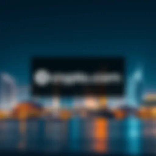 The Dubai skyline with Crypto.com logo and cryptocurrency symbols representing the new payment system.