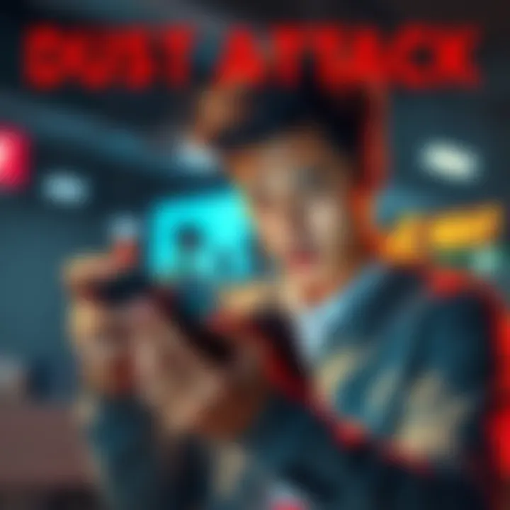 A person looking worriedly at their phone while holding a wallet, symbolizing a dust attack on their digital assets