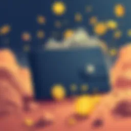 Illustration showing a cryptocurrency wallet receiving small, scattered transactions symbolizing dust attacks.