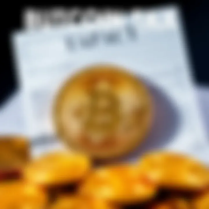A visual representation of Bitcoin coins with a tax document showing a large percentage symbol, illustrating the financial burden on investors due to the new Dutch tax law.