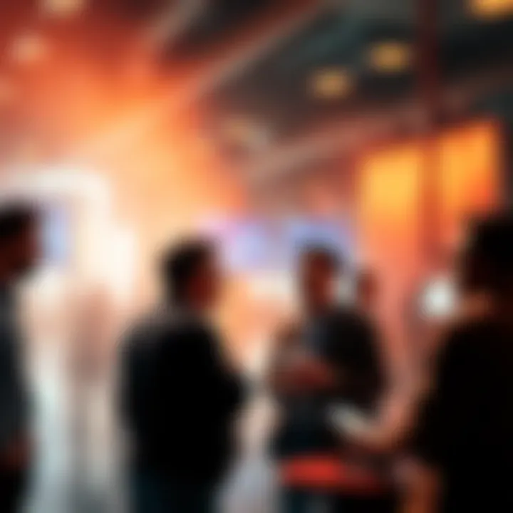 Dynamic Exchange of Ideas A vibrant discussion forum with traders exchanging insights, showcasing a feeling of camaraderie and respect.