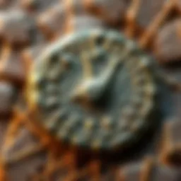 A close-up view of an ancient electrum hemihekte coin from Ionia, showcasing its intricate design and historical significance.
