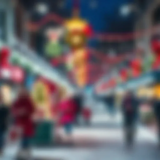 People enjoying festive decorations and events ahead of Christmas