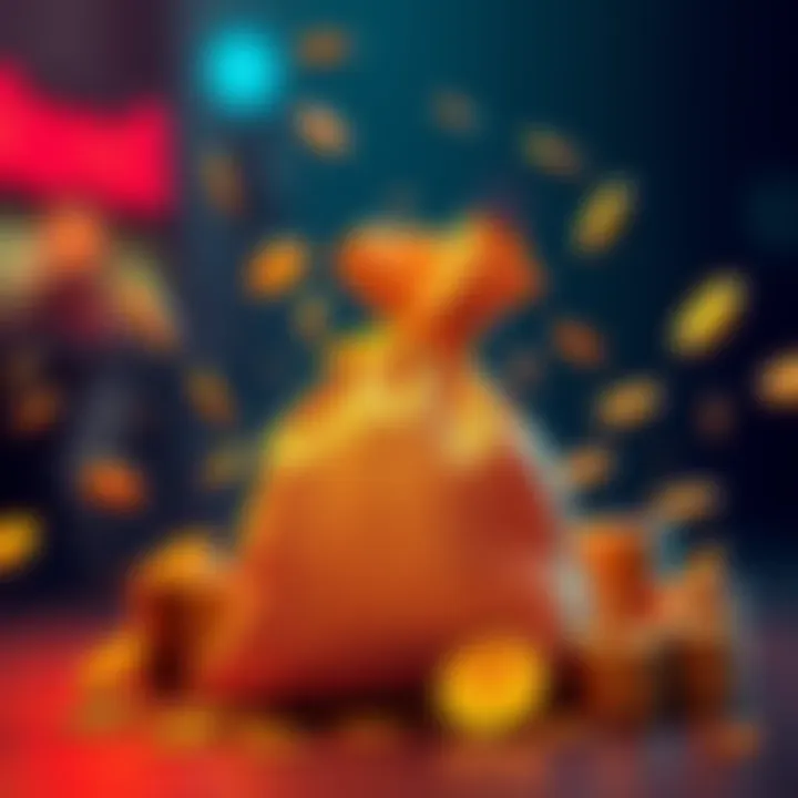 A visual representation of a money bag symbolizing earnings from Rebet deposits with a positive vibe, highlighting the $20 bonus offer.