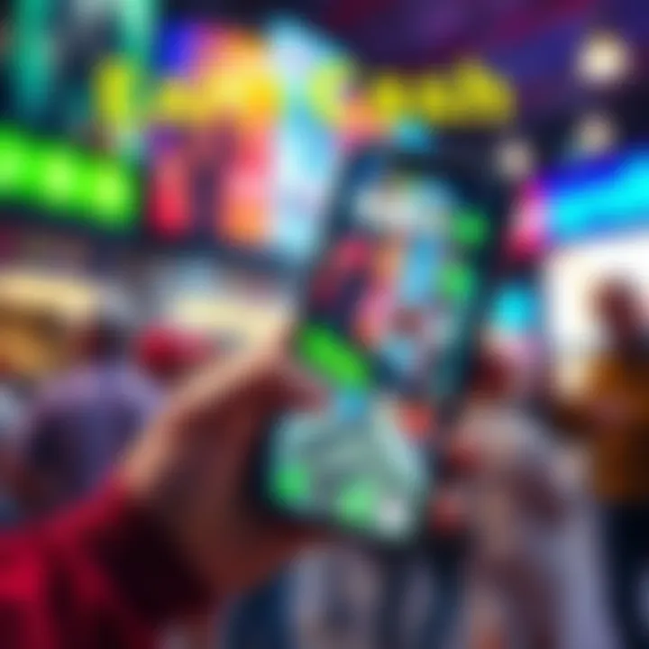 Person holding a smartphone displaying money apps, looking excited about earning cash.