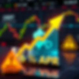 Earning 6% APR on USDT A graphic showing USDT symbol with a rising arrow and text indicating 6% APR, set against a background of financial graphs and caution signs during market downturns.