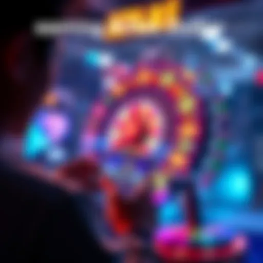 A person interacting with their phone, viewing ads and spinning a diamond wheel to earn Atlas dollars.