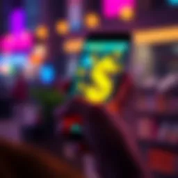 A person using a smartphone with dollar signs on the screen, symbolizing mobile income opportunities.