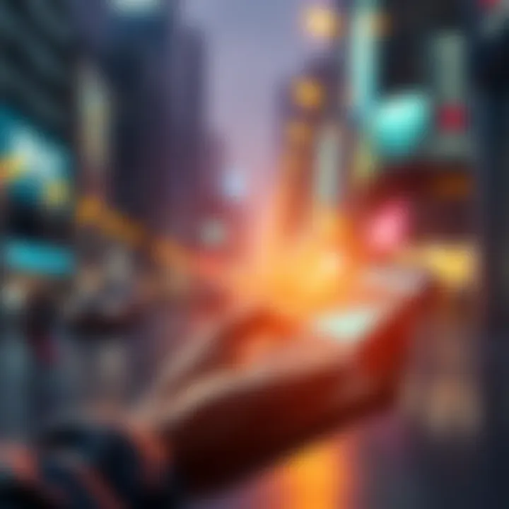 A person using a smartphone to track earnings in the SWEAT ecosystem connected to NEAR protocol
