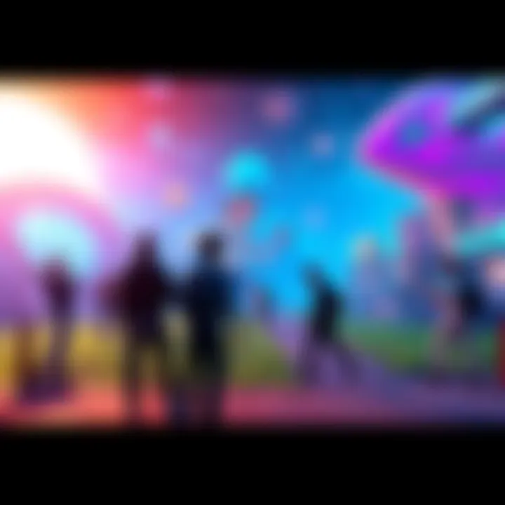 A screenshot showing players interacting with the EarthlingsLand game environment, featuring vibrant graphics and engaging game mechanics.