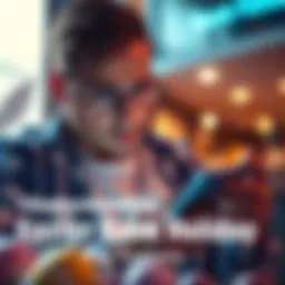 Easter Bank Holiday Pay A person checking their bank account on a smartphone during the Easter holiday, looking concerned about payment timing