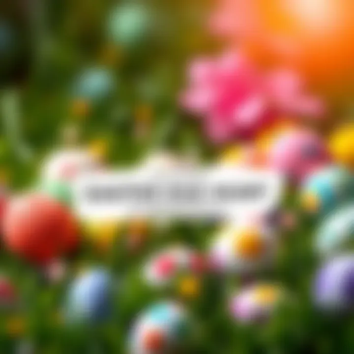 Colorful Easter eggs scattered on grass with a banner promoting 10,000 USDT rewards