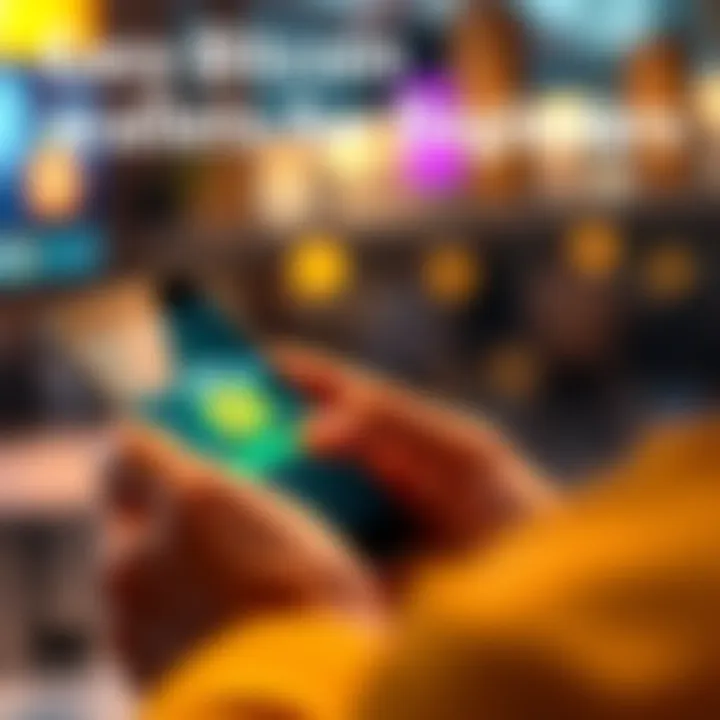 Easy Bitcoin Wallets for Beginners A person using a smartphone to manage Bitcoin in a simple, user-friendly wallet app, with a secure lock icon on the screen.