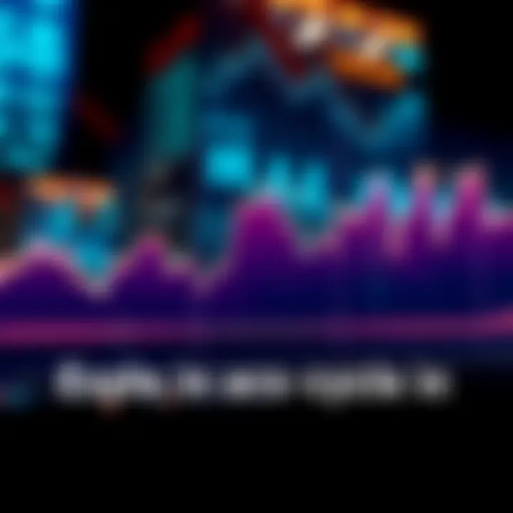 A line graph showing fluctuations in economic trends over time, highlighting peaks and troughs in the market.