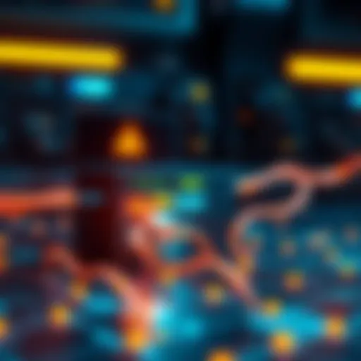 A graphic showing a malfunctioning edge node with warning symbols and disconnected lines, representing connectivity issues.