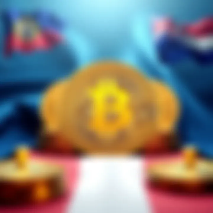 Visual representation of El Salvador's strategic Bitcoin purchase with cryptocurrency symbols and national flags in the background.