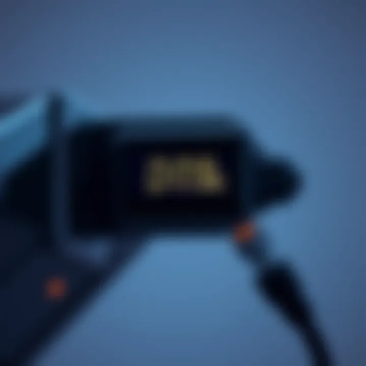 An electric device plugged into a power outlet with a digital power meter displaying kilowatt hours used