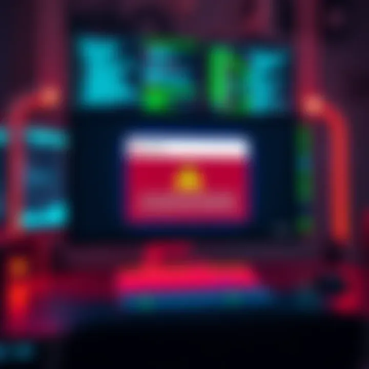 A computer screen displaying a warning email about urgent firmware installation with a caution symbol