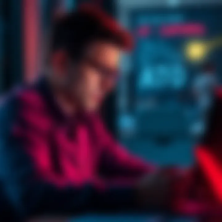 Email from ATO about cryptocurrency A person checking their email on a laptop, looking concerned about cryptocurrency transactions and taxes