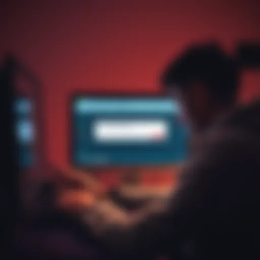 Email Verification Delay A frustrated person looking at their computer screen with a stalled email verification message, signifying issues with 2FA setup.