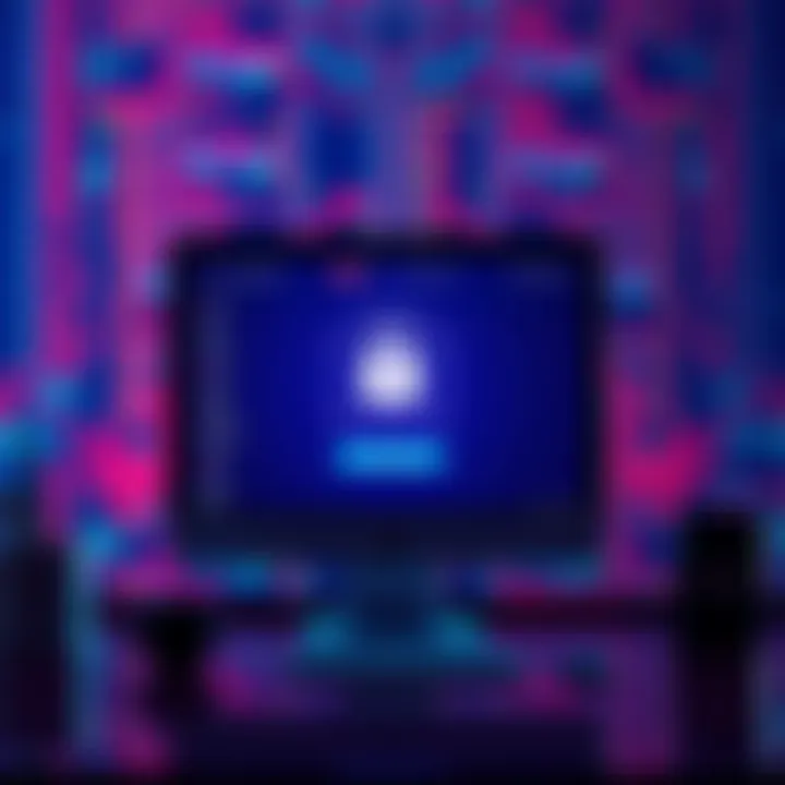 A computer screen displaying an email validation tool for verifying Nexo emails, with a padlock icon symbolizing security.