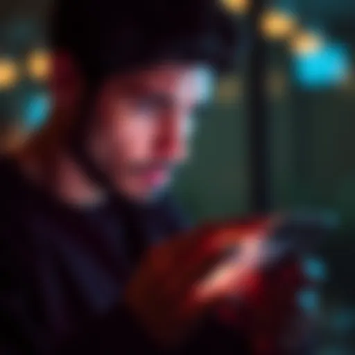A person looking at an unsolicited email on their smartphone with a worried expression, indicating potential scam concerns.