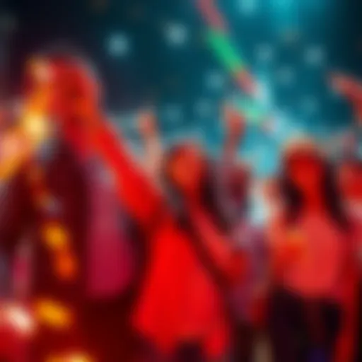 A group of people celebrating their transition into Wholecoiners with digital currencies and technology in a bright setting.