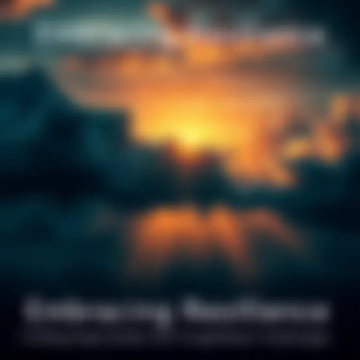 A serene sunrise breaking through dark clouds, symbolizing hope and new beginnings