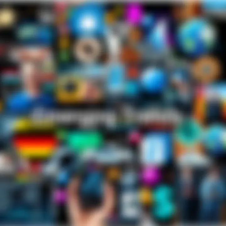 A collage representing various sectors influenced by current trends, including technology, culture, and social changes.