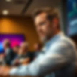 Emin Sirer speaking at a conference with a serious expression