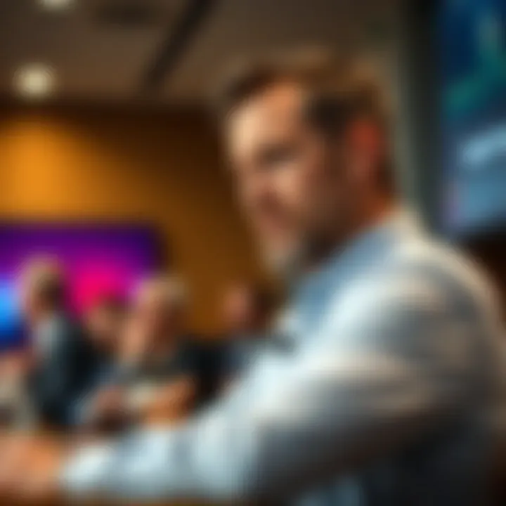 Emin Sirer speaking at a conference with a serious expression