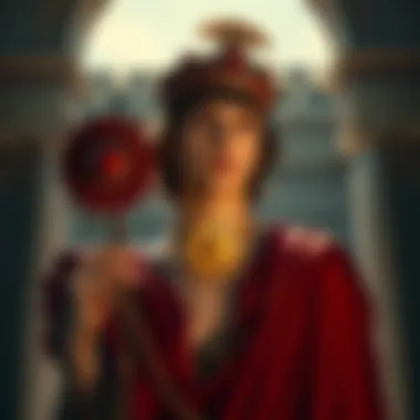 A young emperor in a decorated robe, holding a sun symbol, showcasing his radical religious reforms in ancient Rome.