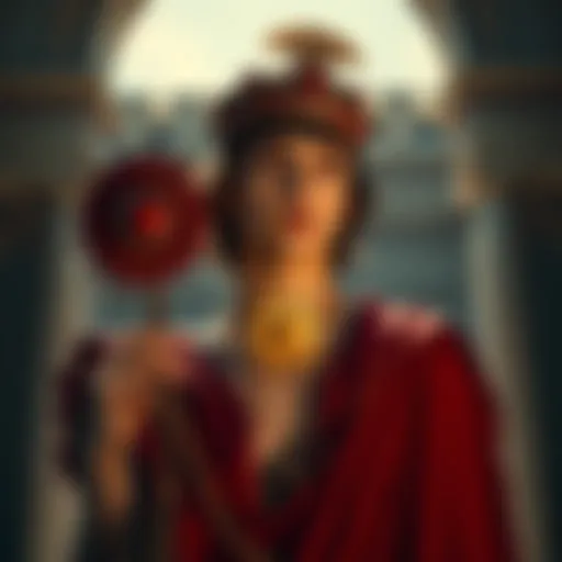 A young emperor in a decorated robe, holding a sun symbol, showcasing his radical religious reforms in ancient Rome.
