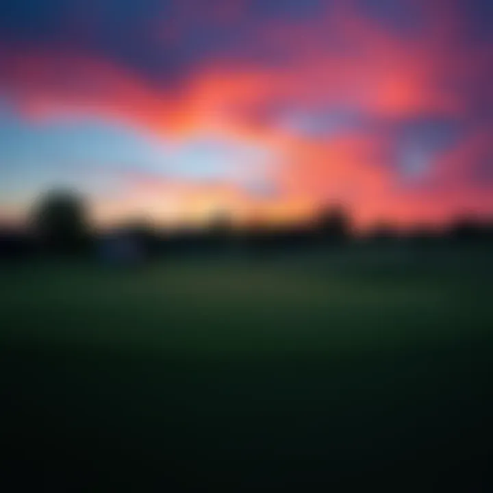 An empty golf course with no players during sunset, highlighting the lack of golfers available tonight.