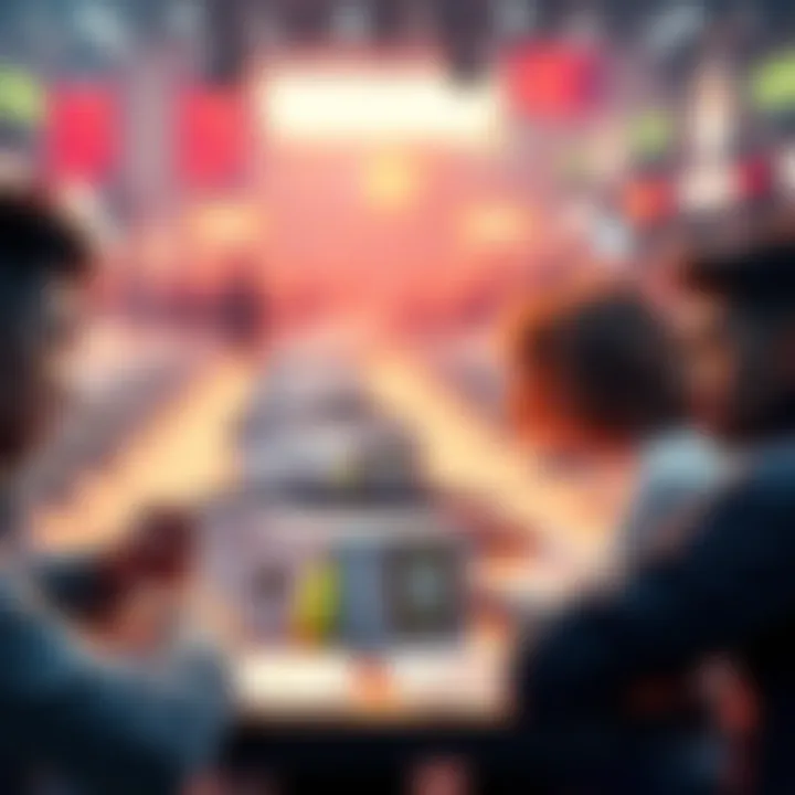 A visual representation of empty card spaces with players looking disappointed