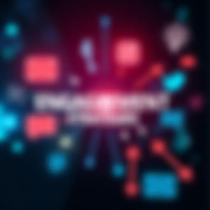 A graphic showing various user engagement tactics like social media, email marketing, and content creation, with arrows connecting them, representing interaction and growth.