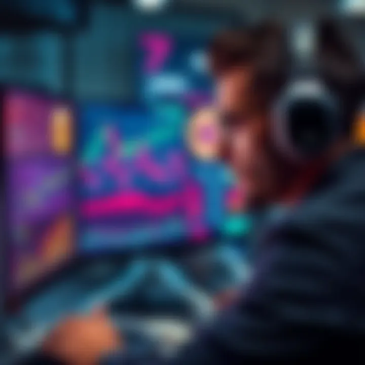 An engineer looking at a computer screen displaying cryptocurrency charts and USDC symbol while contemplating salary investment.