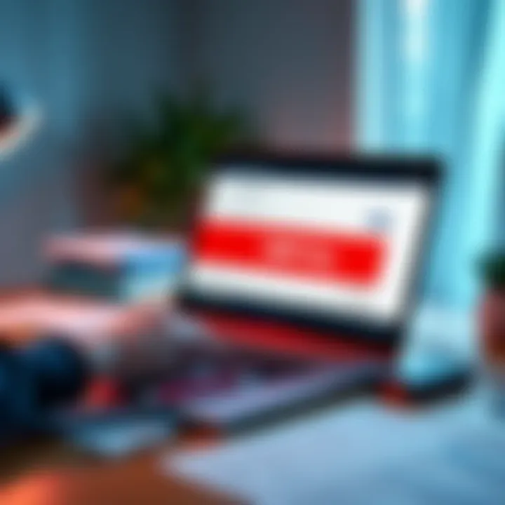 Entering 1099-DA in TurboTax A person using a laptop to enter tax information on TurboTax, with financial documents on the desk.