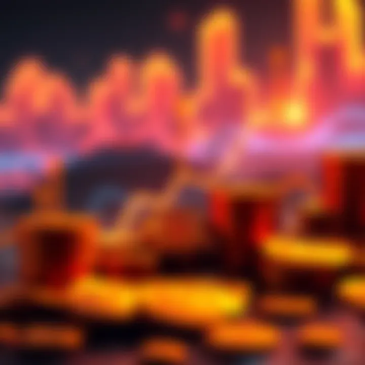 Graph showing an upward trend in Ergo's value, with coins displayed prominently