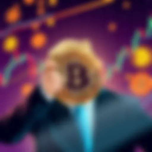Eric Trump's Bitcoin Company Reverse Split Illustration of Eric Trump's Bitcoin firm announcing a reverse stock split with charts and Bitcoin symbols in the background.