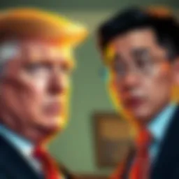 Eric Trump is seen with a serious expression while Justin Sun appears concerned, representing the legal dispute between them over defamation.