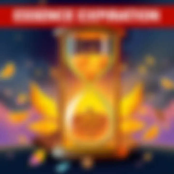 An illustration showing an hourglass with essence items, symbolizing the expiration of rewards before the season ends.